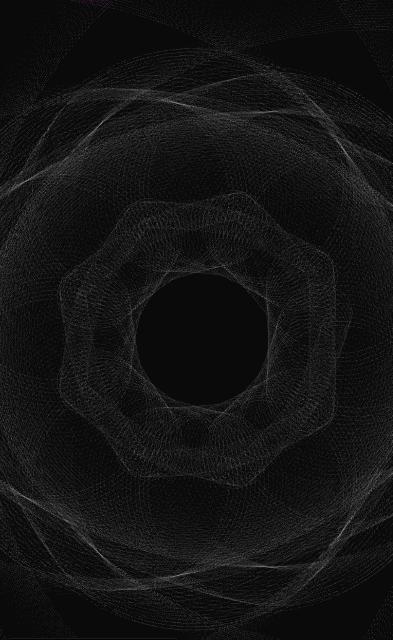 Grey ring of fine lines, moving